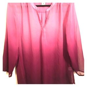 Ombré sheer office shirt